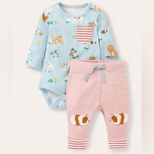 Baby Boden Floral Guinea Pig Set 3-6 months